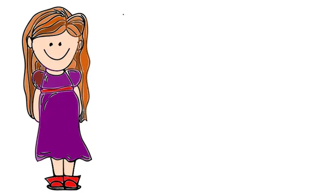 Young lady with long brown hair vector clip art