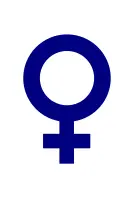 Vector image of dark blue gender symbol for females