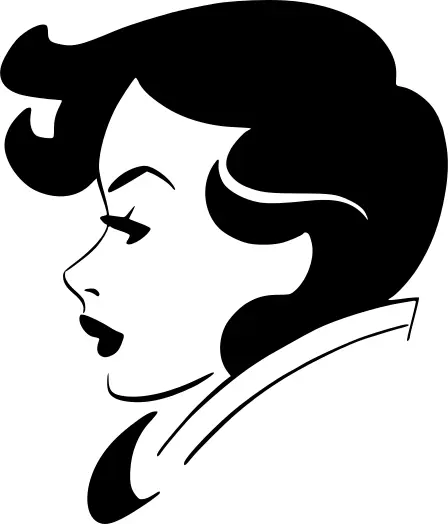 Retro woman profile vector clip art