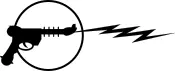 Vector clip art of raygun sign