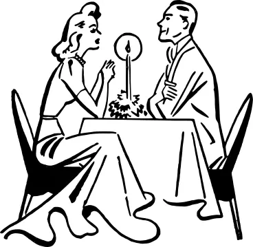 Romantic dinner vector clip art