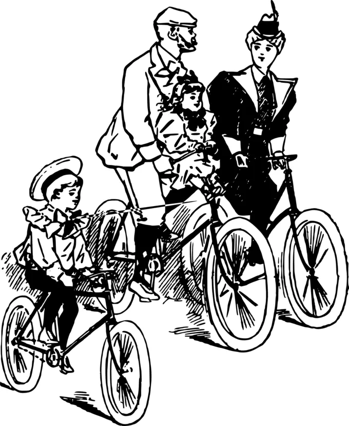 Bike family vector image