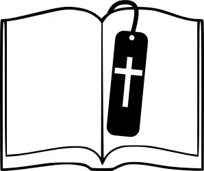 Bible and bookmark vector clip art