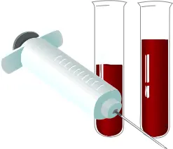 Vector image of syringe and tubes