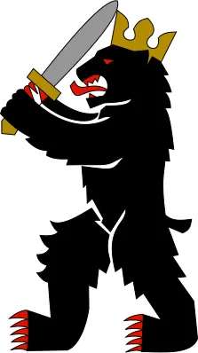 Rampant bear vector graphics.