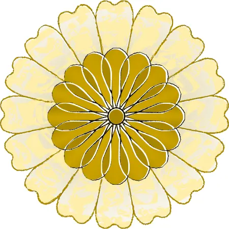 Vector drawing of round yellow and gold flower