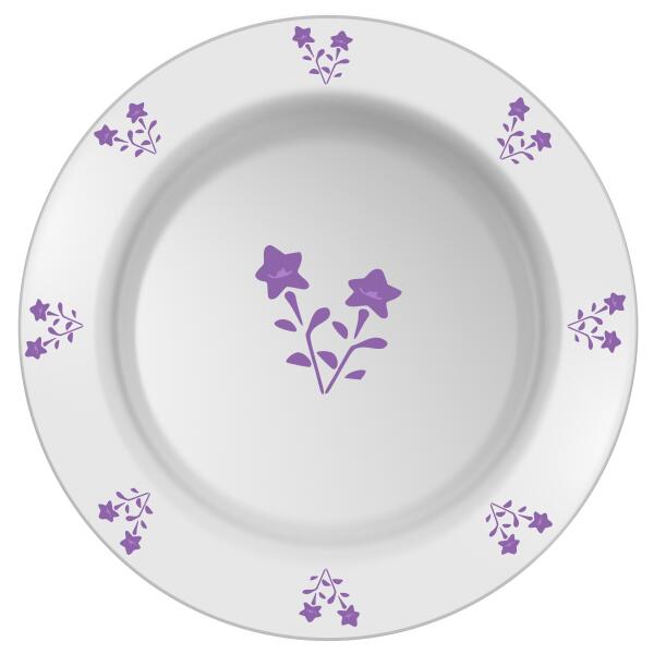 Vector illustration of flower pattern plate