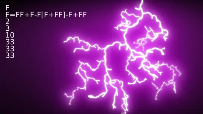 Vector drawing of pink thunder with mathematical formula