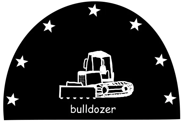 Vector drawing of bulldozer sign