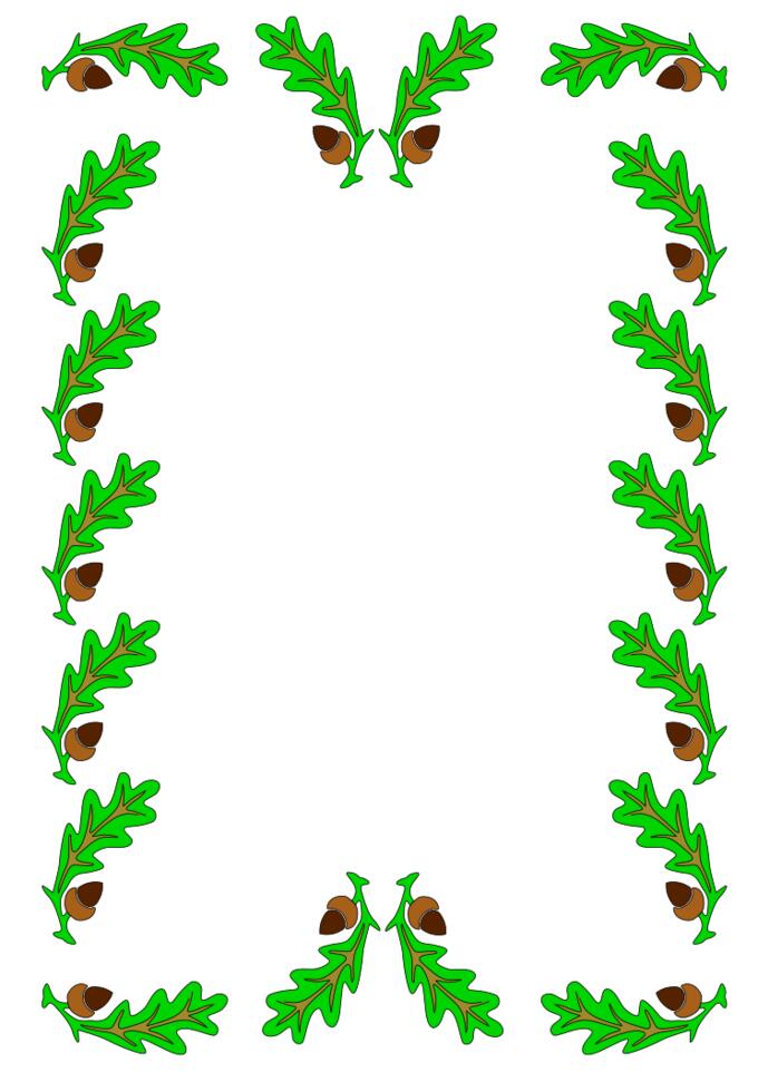 Vector illustration of oak leaf decorated frame