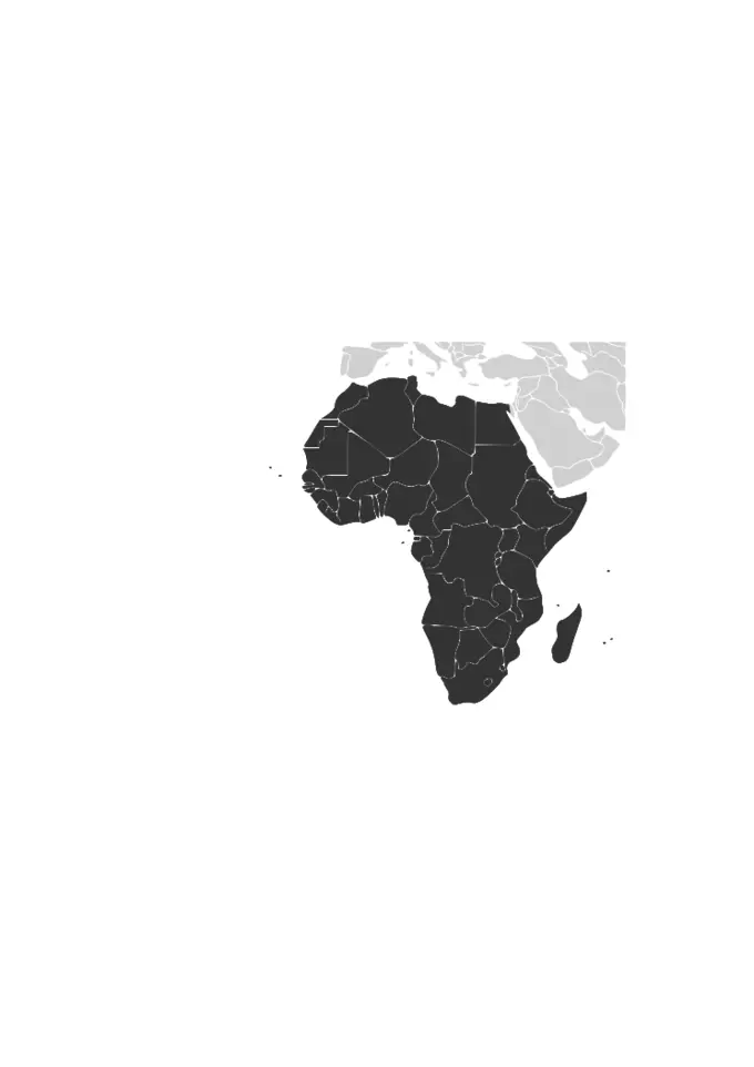 Outline map of African continent vector image