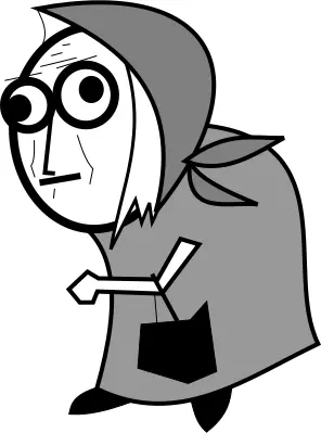 Vector image of comic old lady