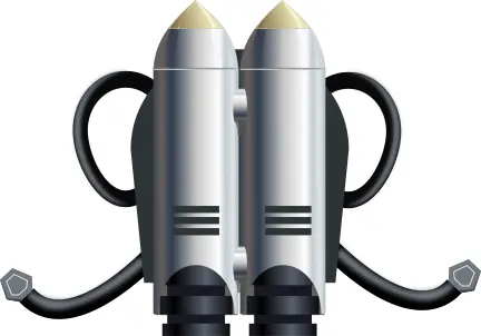 Individual space flight jet pack vector image