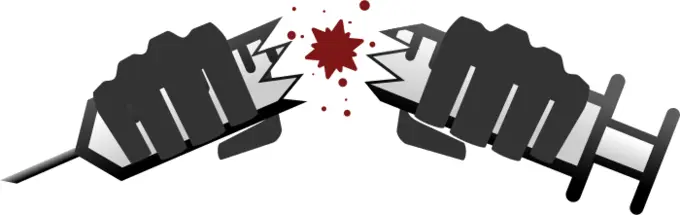 Vector image of broken syringe