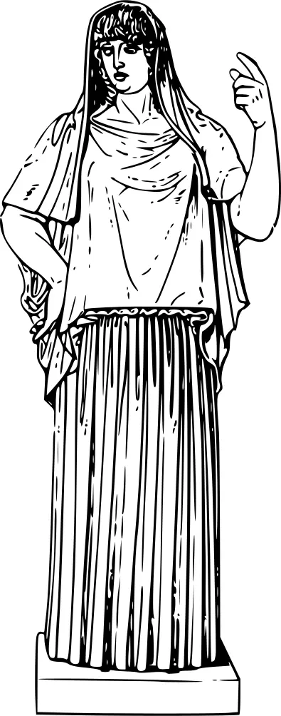 Hestia statue vector clip art