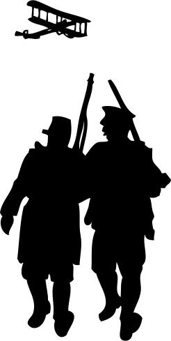 Vector clip art of two soldiers
