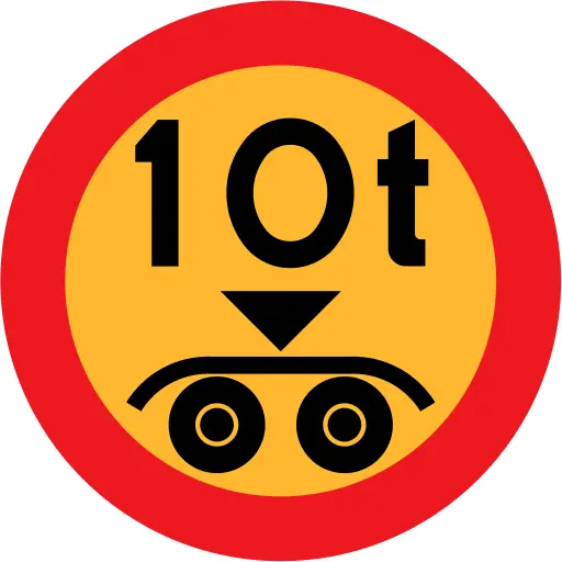 10 ton payload road sign vector graphics