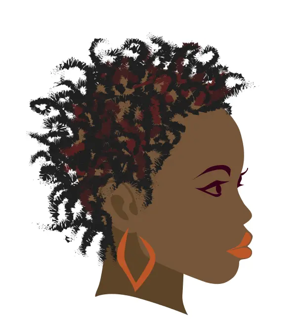 Girl with twist braids hairstyle vector drawing