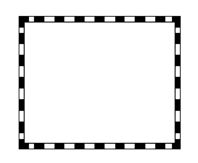 Black and white striped rectangular border vector drawing