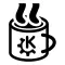 Vector image of steaming coffee mug pictogram