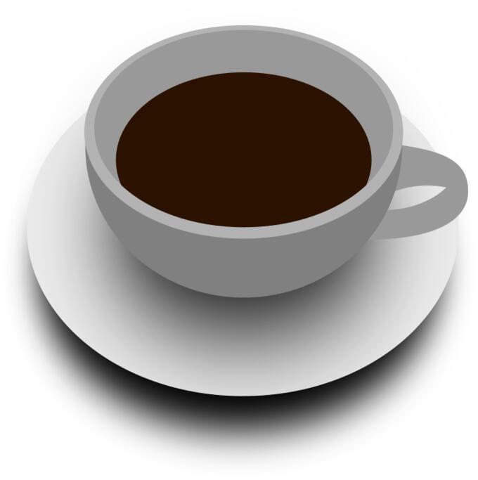 Vector illustration of cup of tea with saucer view from above