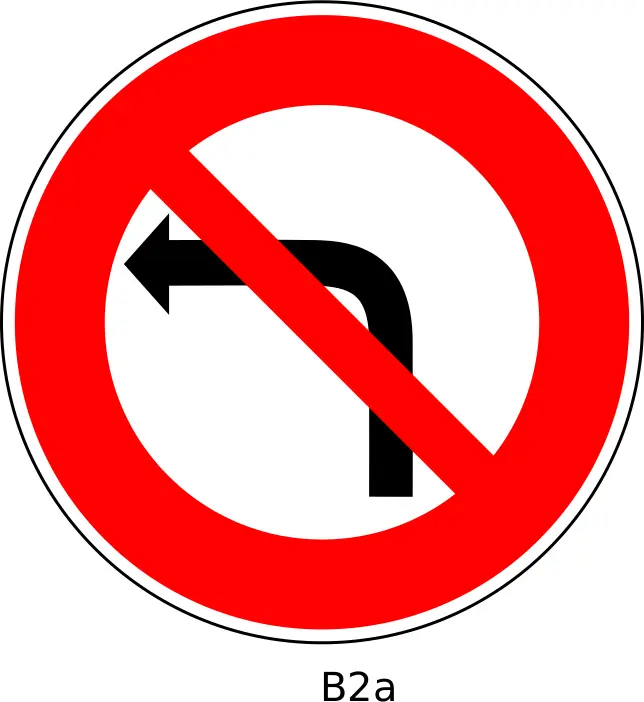 No left turn traffic order sign vector image