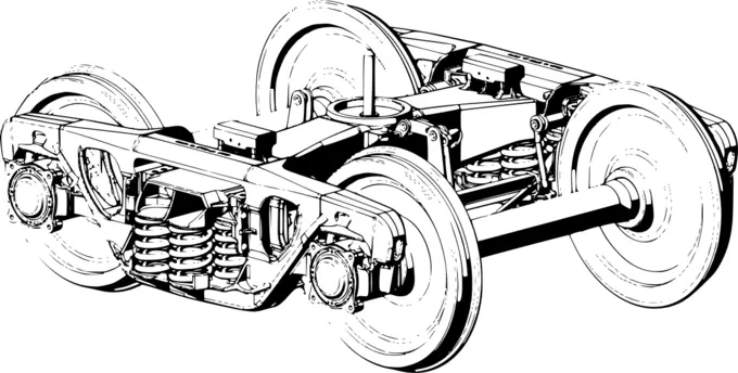 Vector clip art of railway car mechanism