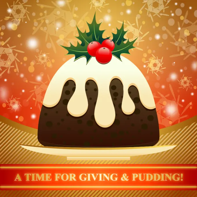 Christmas pudding vector drawing