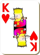 King of Hearts gaming card vector drawing