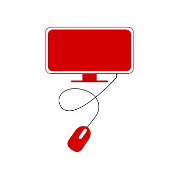 Red modern computer icon vector clip art