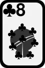 Eight of Clubs funky playing card vector image