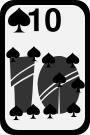Ten of Spades funky playing card vector clip art