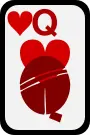 Queen of Hearts funky playing card vector clip art
