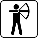 Vector image of archery facilities available sign