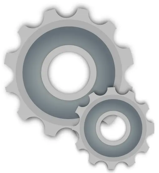 Grayscale vector illustration of gear mechanics