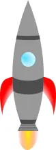 Spiky rocket at takeoff vector illustration