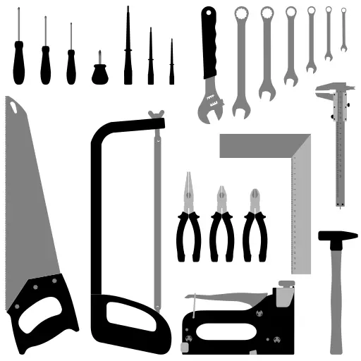 Selection of tools vector illustration