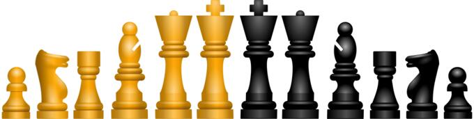 Vector image of chess figures ordered by height