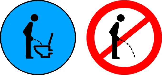 No peeing on the floor sign vector clip art