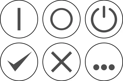 Vector illustration of monochrome selection of power icons