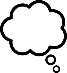 Vector clip art of thick border thought cloud