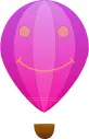 Vertical pink stripes hot air balloon vector clip art