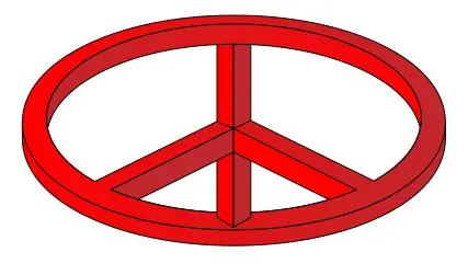 3D Optical Illusion of a peace sign vector drawing