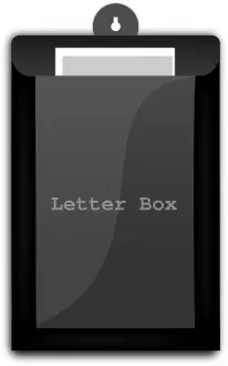 Vector illustration of black and white letter box