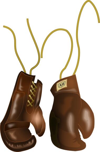 Vector graphics of antique boxing gloves