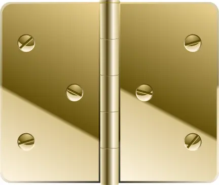 Vector illustration of gold colored door hinge