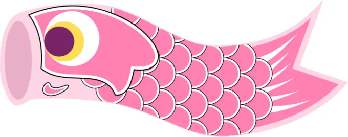 Pink Koinobori vector illustration