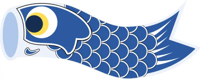 Vector clip art of dark blue Koinobori