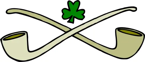 Crossed pipes and a shamrock vector clip art