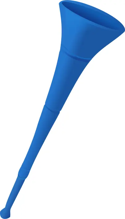 Vector image of modern plastic vuvuzela